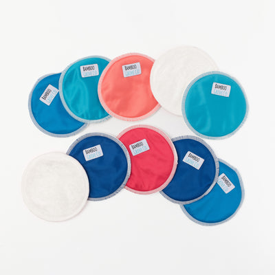 Washable and reusable breastpads, waterproof outer with soft bamboo velour lining