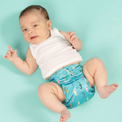 Cloth nappy with seahorse print