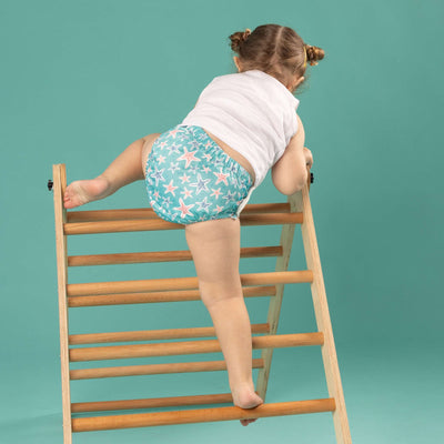 Toddler wearing toilet training pants with seastar print
