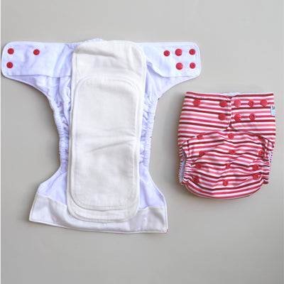 Cloth nappy with bamboo cotton inserts