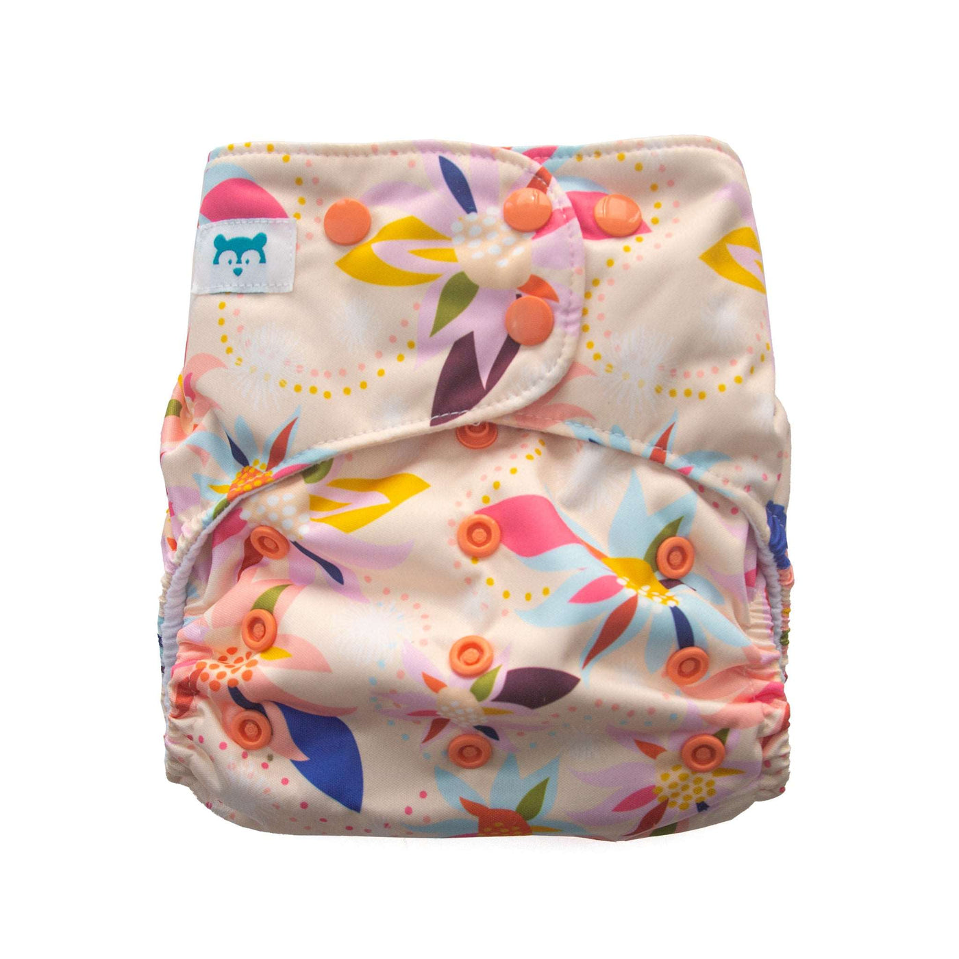 Cloth nappy with Australian flowers
