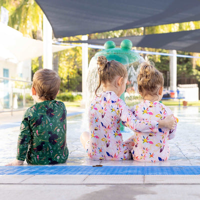 Long-Sleeve Swimwear and Hat Set