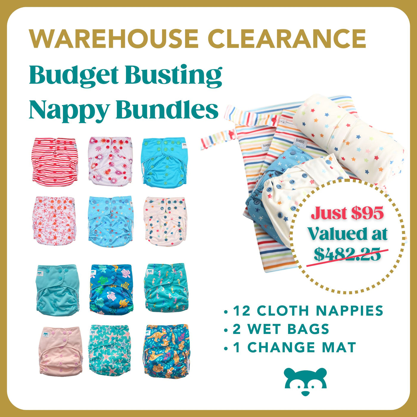 Budget Busting Nappy Bundle - Just $95 (Valued at $482.25)