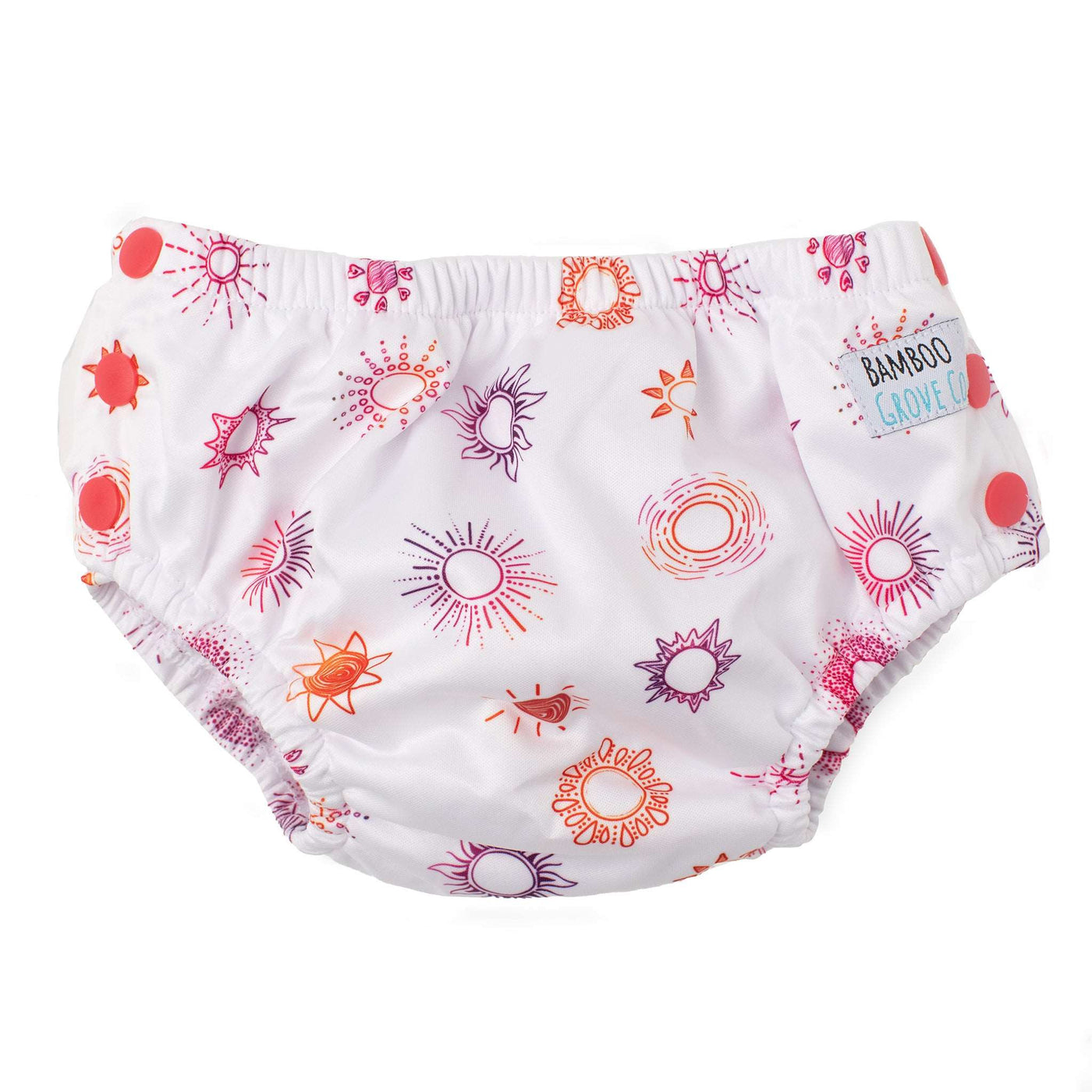 Reusable swim nappy with sunny print