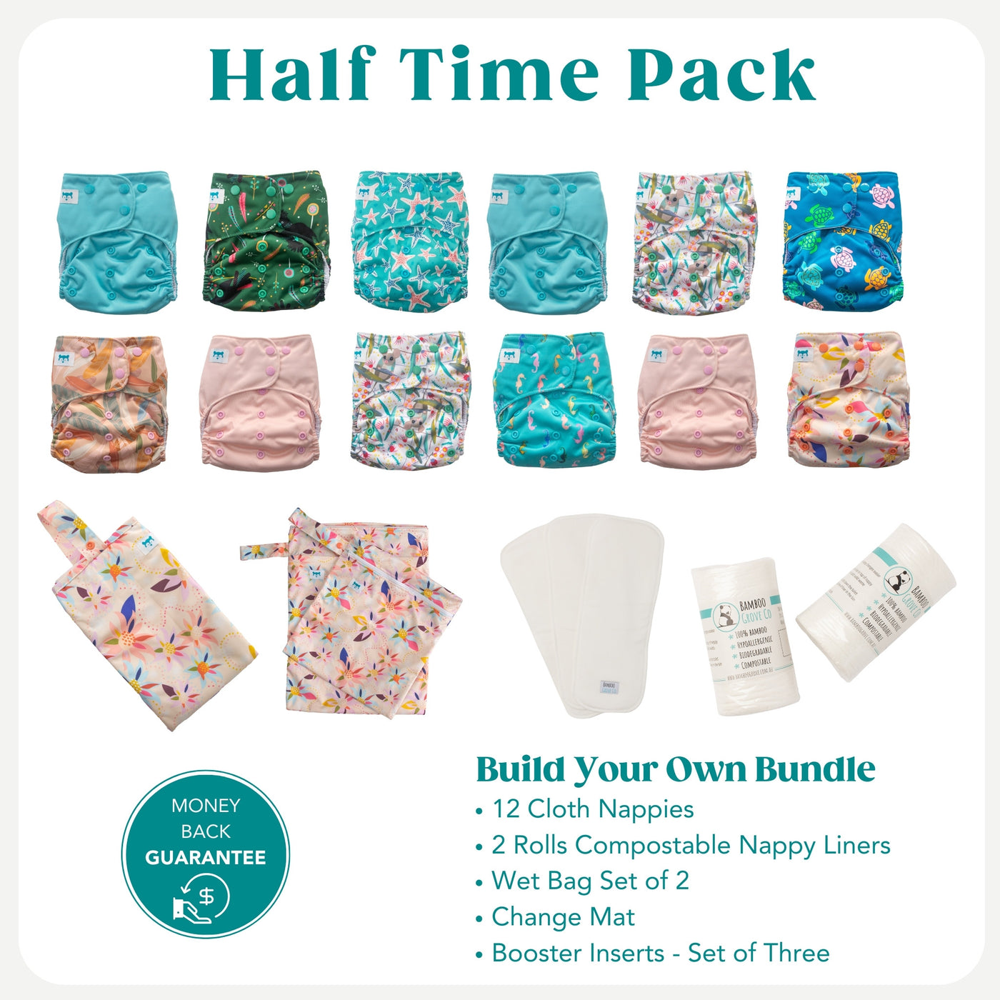 Half Time Cloth Nappy Pack